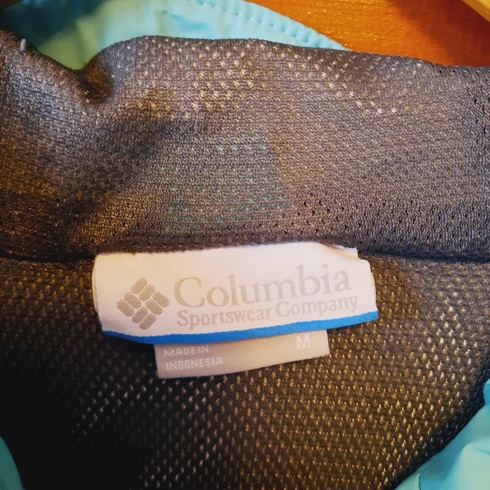 Columbia Arcadia II Lightweight Jacket green blue packable rain jacket size M - Picture 12 of 16